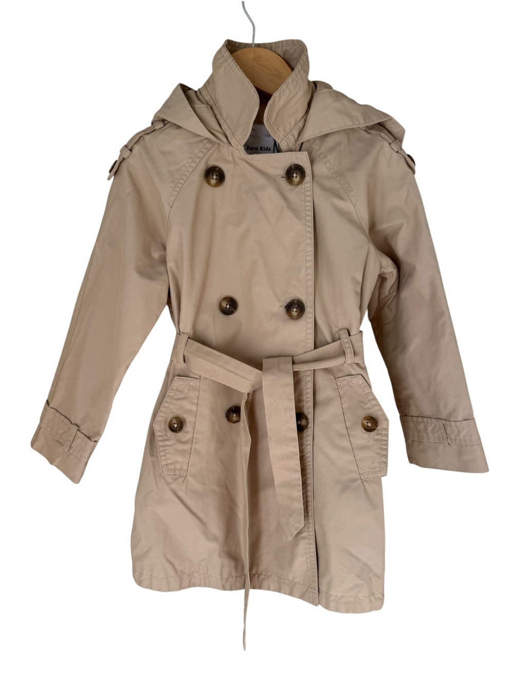 Zara Kids Beige Trench Coat with Belt- size 6